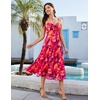 image:imageHomRain Womens Floral Spaghetti Strap Summer Maxi Dress for Wedding Guest Formal Party Brunch Vacation OutfitsRed Orange Floral