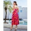 image:imageHomRain Womens Floral Spaghetti Strap Summer Maxi Dress for Wedding Guest Formal Party Brunch Vacation OutfitsRed Orange Floral