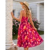 image:imageHomRain Womens Floral Spaghetti Strap Summer Maxi Dress for Wedding Guest Formal Party Brunch Vacation OutfitsRed Orange Floral