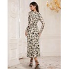 image:imageHomRain Womens Mesh Maxi Long Sleeve Floral Bodycon Dress Ruched Wedding Guest Cocktail Party DressesChampagne