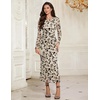 image:imageHomRain Womens Mesh Maxi Long Sleeve Floral Bodycon Dress Ruched Wedding Guest Cocktail Party DressesChampagne