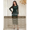 image:imageHomRain Womens Mesh Maxi Long Sleeve Floral Bodycon Dress Ruched Wedding Guest Cocktail Party DressesDark Green