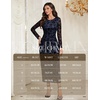image:imageHomRain Womens Mesh Maxi Long Sleeve Floral Bodycon Dress Ruched Wedding Guest Cocktail Party DressesNavy