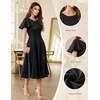 image:imageHomRain Womens Sequin Formal Dresses Wedding Guest Cocktail Party ALine Flare Sleeve GownsBlack