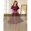image:imageHomRain Womens Sequin Formal Dresses Wedding Guest Cocktail Party ALine Flare Sleeve GownsBurgundy