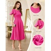 image:imageHomRain Womens Sequin Formal Dresses Wedding Guest Cocktail Party ALine Flare Sleeve GownsFuchsia
