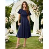 image:imageHomRain Womens Sequin Formal Dresses Wedding Guest Cocktail Party ALine Flare Sleeve GownsNavy