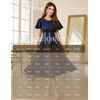 image:imageHomRain Womens Sequin Formal Dresses Wedding Guest Cocktail Party ALine Flare Sleeve GownsNavy