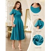image:imageHomRain Womens Sequin Formal Dresses Wedding Guest Cocktail Party ALine Flare Sleeve GownsTeal Blue