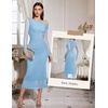 image:imageHomRain Womens Sparkly Mesh Maxi Summer Dress Long Sleeve Bodycon Dresses for Wedding Guest OutfitBlue