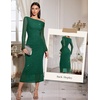 image:imageHomRain Womens Sparkly Mesh Maxi Summer Dress Long Sleeve Bodycon Dresses for Wedding Guest OutfitDark Green