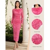 image:imageHomRain Womens Sparkly Mesh Maxi Summer Dress Long Sleeve Bodycon Dresses for Wedding Guest OutfitFloralrose