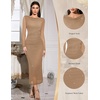 image:imageHomRain Womens Sparkly Mesh Maxi Summer Dress Long Sleeve Bodycon Dresses for Wedding Guest OutfitKhaki