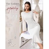 image:imageHomRain Womens Sparkly Mesh Maxi Summer Dress Long Sleeve Bodycon Dresses for Wedding Guest OutfitWhite