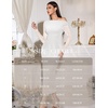 image:imageHomRain Womens Sparkly Mesh Maxi Summer Dress Long Sleeve Bodycon Dresses for Wedding Guest OutfitWhite