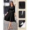 image:imageHomRain Womens Wedding Guest Dresses Elegant ALine Cocktail Formal Graduation Tea Party Modest Church Dress109black