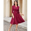 image:imageHomRain Womens Wedding Guest Dresses Elegant ALine Cocktail Formal Graduation Tea Party Modest Church Dress109burgundy