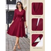 image:imageHomRain Womens Wedding Guest Dresses Elegant ALine Cocktail Formal Graduation Tea Party Modest Church Dress109burgundy