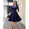 image:imageHomRain Womens Wedding Guest Dresses Elegant ALine Cocktail Formal Graduation Tea Party Modest Church Dress109navy