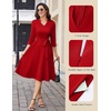 image:imageHomRain Womens Wedding Guest Dresses Elegant ALine Cocktail Formal Graduation Tea Party Modest Church Dress109red