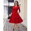 image:imageHomRain Womens Wedding Guest Dresses Elegant ALine Cocktail Formal Graduation Tea Party Modest Church Dress109red