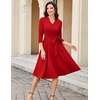 image:imageHomRain Womens Wedding Guest Dresses Elegant ALine Cocktail Formal Graduation Tea Party Modest Church Dress109red