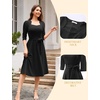 image:imageHomRain Womens Wedding Guest Dresses Elegant ALine Cocktail Formal Graduation Tea Party Modest Church DressBlack