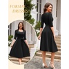 image:imageHomRain Womens Wedding Guest Dresses Elegant ALine Cocktail Formal Graduation Tea Party Modest Church DressBlack