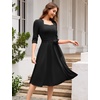 image:imageHomRain Womens Wedding Guest Dresses Elegant ALine Cocktail Formal Graduation Tea Party Modest Church DressBlack