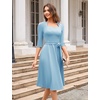 image:imageHomRain Womens Wedding Guest Dresses Elegant ALine Cocktail Formal Graduation Tea Party Modest Church DressBlue