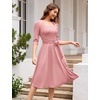 image:imageHomRain Womens Wedding Guest Dresses Elegant ALine Cocktail Formal Graduation Tea Party Modest Church DressBlush