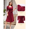 image:imageHomRain Womens Wedding Guest Dresses Elegant ALine Cocktail Formal Graduation Tea Party Modest Church DressBurgundy