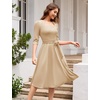 image:imageHomRain Womens Wedding Guest Dresses Elegant ALine Cocktail Formal Graduation Tea Party Modest Church DressChampagne