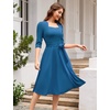 image:imageHomRain Womens Wedding Guest Dresses Elegant ALine Cocktail Formal Graduation Tea Party Modest Church DressGreyblue