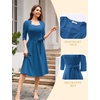image:imageHomRain Womens Wedding Guest Dresses Elegant ALine Cocktail Formal Graduation Tea Party Modest Church DressGreyblue