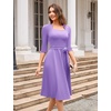 image:imageHomRain Womens Wedding Guest Dresses Elegant ALine Cocktail Formal Graduation Tea Party Modest Church DressLavender