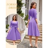 image:imageHomRain Womens Wedding Guest Dresses Elegant ALine Cocktail Formal Graduation Tea Party Modest Church DressLavender