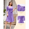 image:imageHomRain Womens Wedding Guest Dresses Elegant ALine Cocktail Formal Graduation Tea Party Modest Church DressLavender