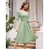 image:imageHomRain Womens Wedding Guest Dresses Elegant ALine Cocktail Formal Graduation Tea Party Modest Church DressLight Green