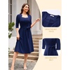 image:imageHomRain Womens Wedding Guest Dresses Elegant ALine Cocktail Formal Graduation Tea Party Modest Church DressNavy