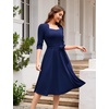 image:imageHomRain Womens Wedding Guest Dresses Elegant ALine Cocktail Formal Graduation Tea Party Modest Church DressNavy