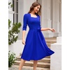 image:imageHomRain Womens Wedding Guest Dresses Elegant ALine Cocktail Formal Graduation Tea Party Modest Church DressRoyalblue