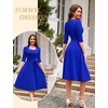 image:imageHomRain Womens Wedding Guest Dresses Elegant ALine Cocktail Formal Graduation Tea Party Modest Church DressRoyalblue