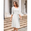 image:imageHomRain Womens Wedding Guest Dresses Elegant ALine Cocktail Formal Graduation Tea Party Modest Church DressWhite