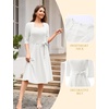 image:imageHomRain Womens Wedding Guest Dresses Elegant ALine Cocktail Formal Graduation Tea Party Modest Church DressWhite