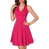 image:imageHomRain Glitter Sparkle V Neck Cocktail Dress for Women 2026 A Line Backless Halter Sequin Homecoming Evening Party DressesRose