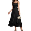 image:imageHomRain Semi Formal Long Dresses for Women Wedding Guest Teen Cocktail Dress VNeck for Prom Graduation Evening GalaBlack