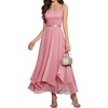image:imageHomRain Semi Formal Long Dresses for Women Wedding Guest Teen Cocktail Dress VNeck for Prom Graduation Evening GalaBlush