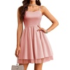 image:imageHomRain Sparkly Sequined Cocktail Dress for Women Spaghetti Strap A Line Homecoming Graduation Dress with Soft Tulle LiningBlush