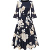 Navy Yellow White Flower